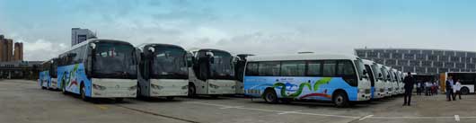 金旅150臺(tái)純電動(dòng)客車(chē)為青運(yùn)會(huì)提供交通保障服務(wù)