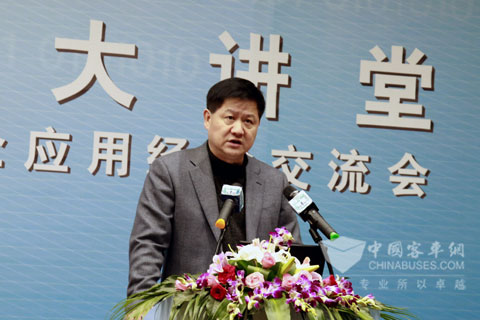 浙江外事旅游汽車有限公司董事長、總經理王渭清介紹使用G-BOS經驗