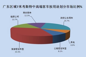 2013年1-5月廣東區域7米考斯特市場調研