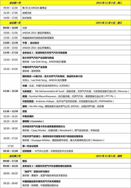 第六屆亞太天然氣汽車協會國際會議暨展覽（ANGVA2015）11月在成都舉行
